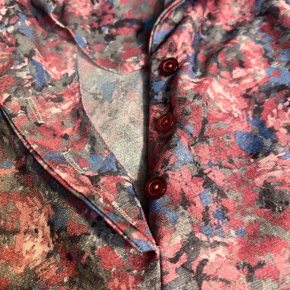 Vintage Nancy II Purple Floral Dress Size 14 USA Made Collared‎ Belt Tie - Picture 9 of 9